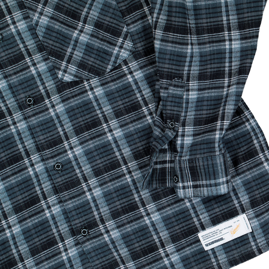 Neighborhood Clan Tartan Check Shirt Long Sleeve Gray 252ARNH-SHM01
