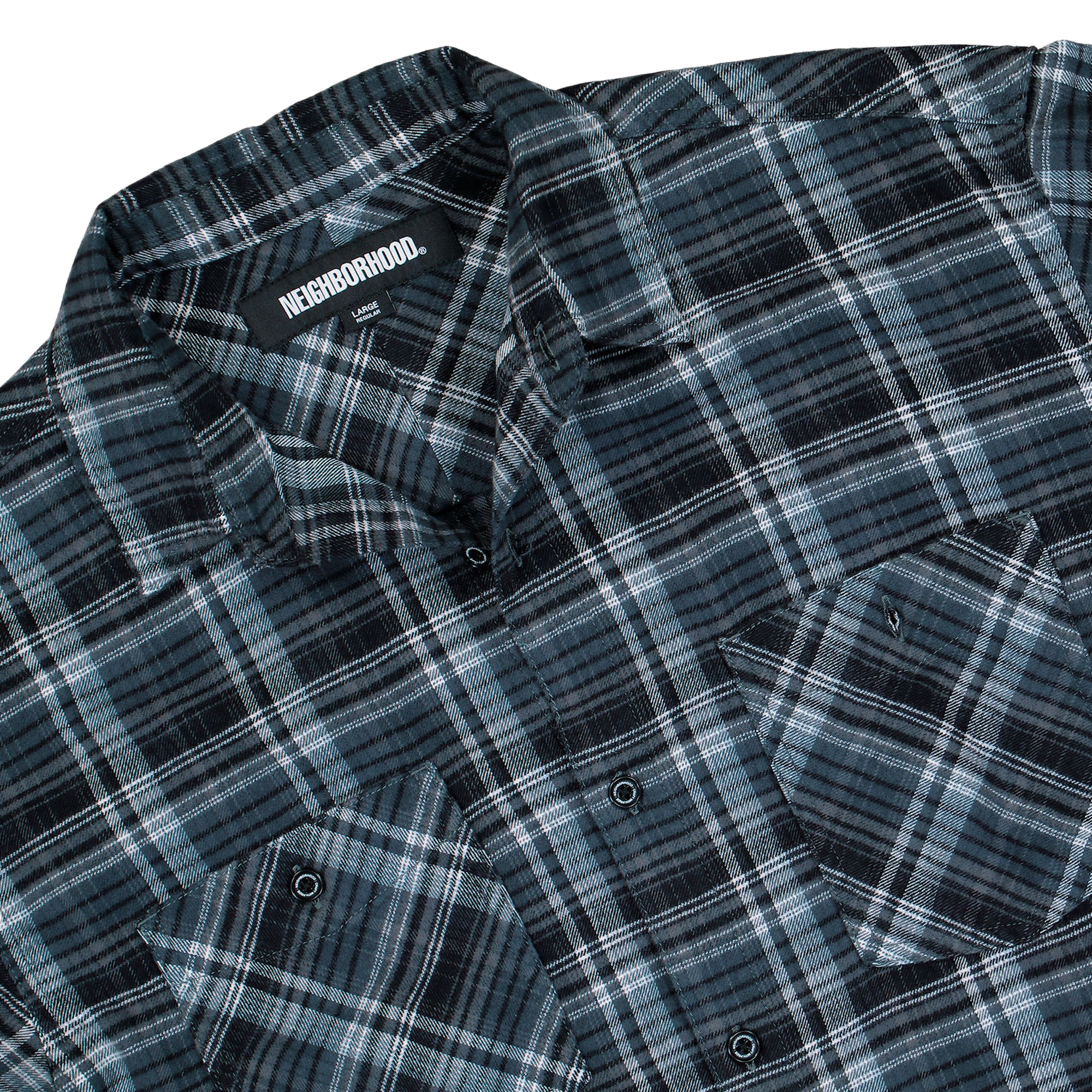 Neighborhood Clan Tartan Check Shirt Long Sleeve Gray 252ARNH-SHM01