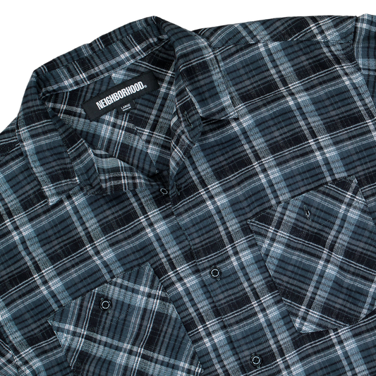 Neighborhood Clan Tartan Check Shirt Long Sleeve Gray 252ARNH-SHM01