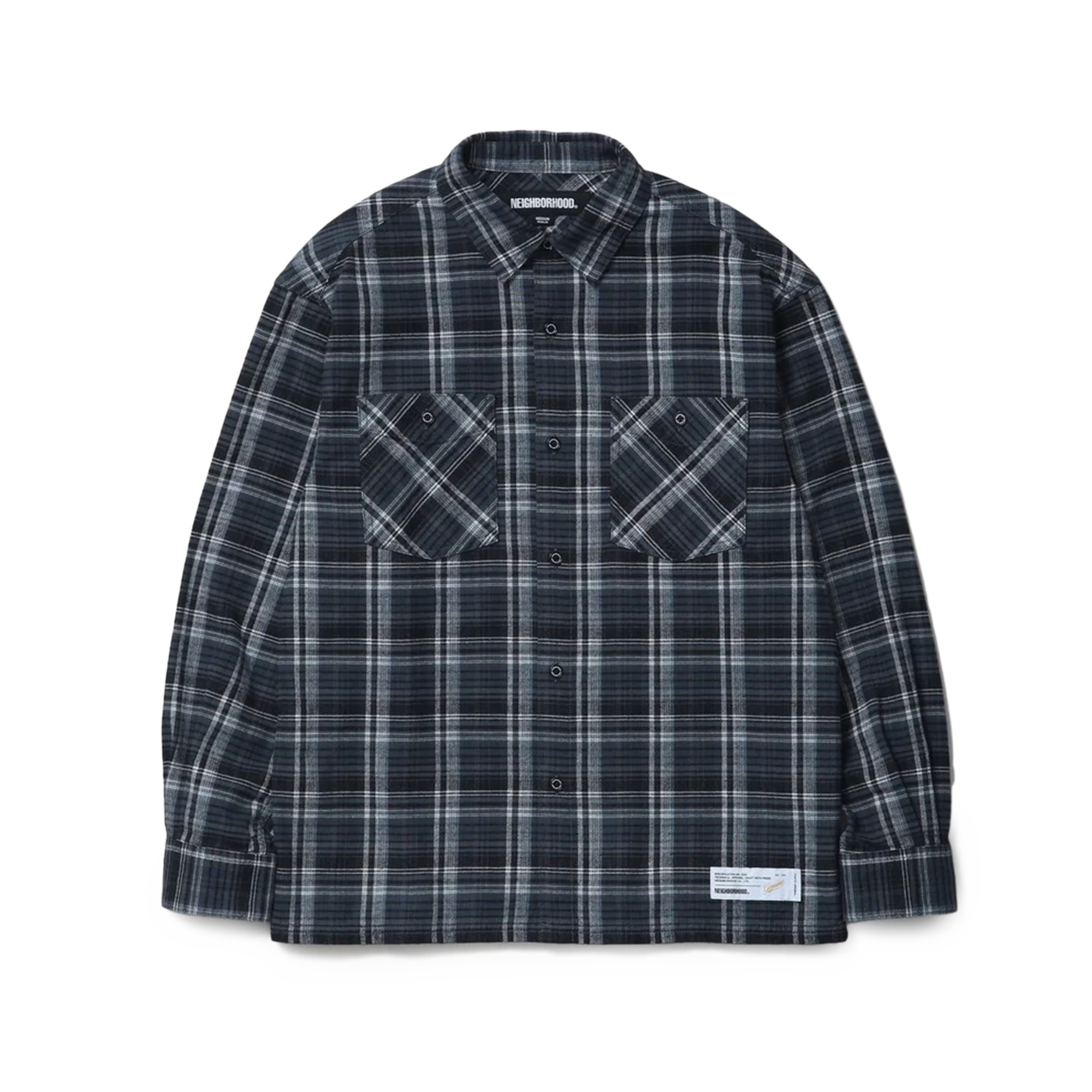 Neighborhood Clan Tartan Check Shirt Long Sleeve Gray 252ARNH-SHM01