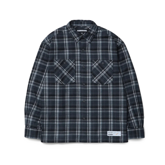 Neighborhood Clan Tartan Check Shirt Long Sleeve Gray 252ARNH-SHM01