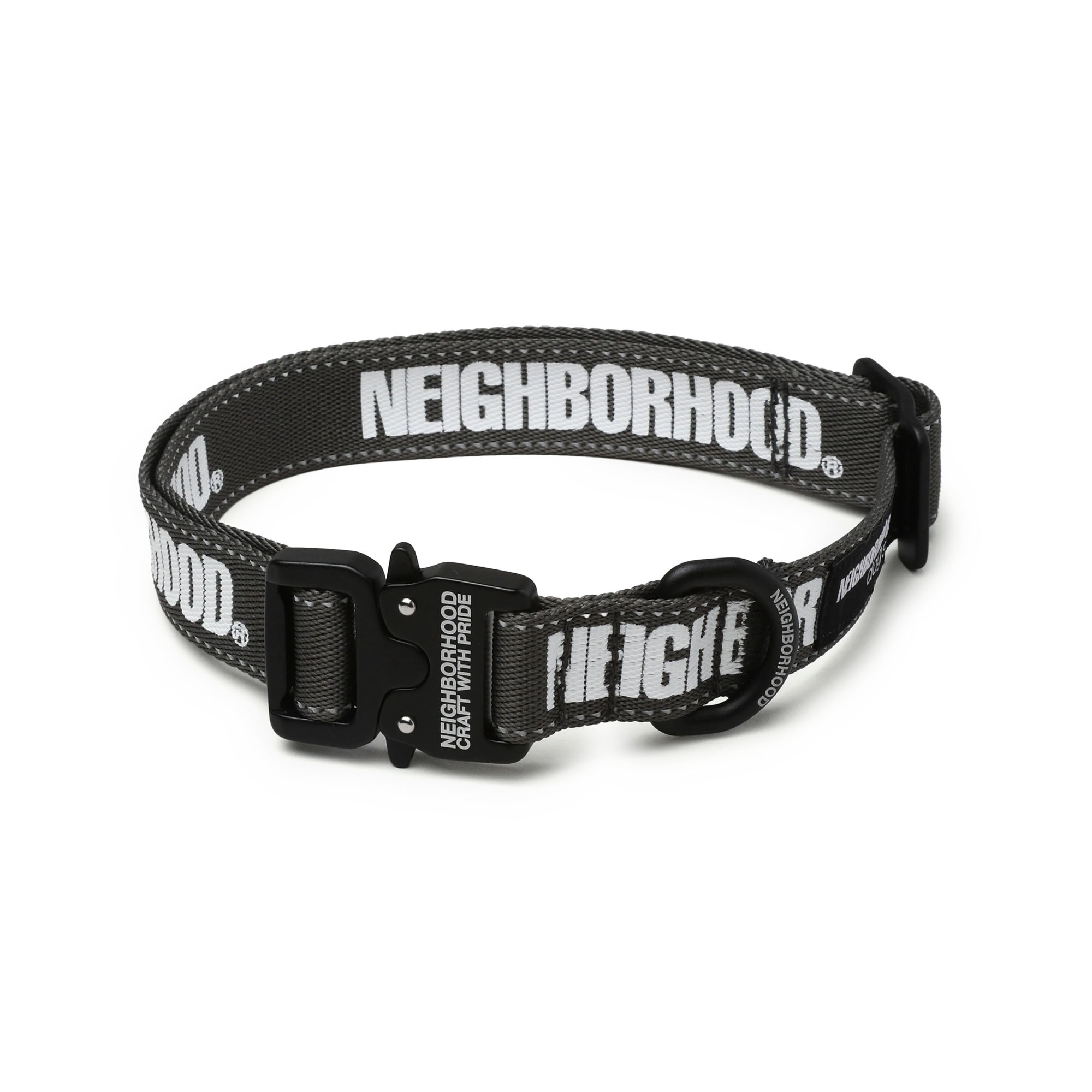 Neighborhood Dog Collar Wide Gray