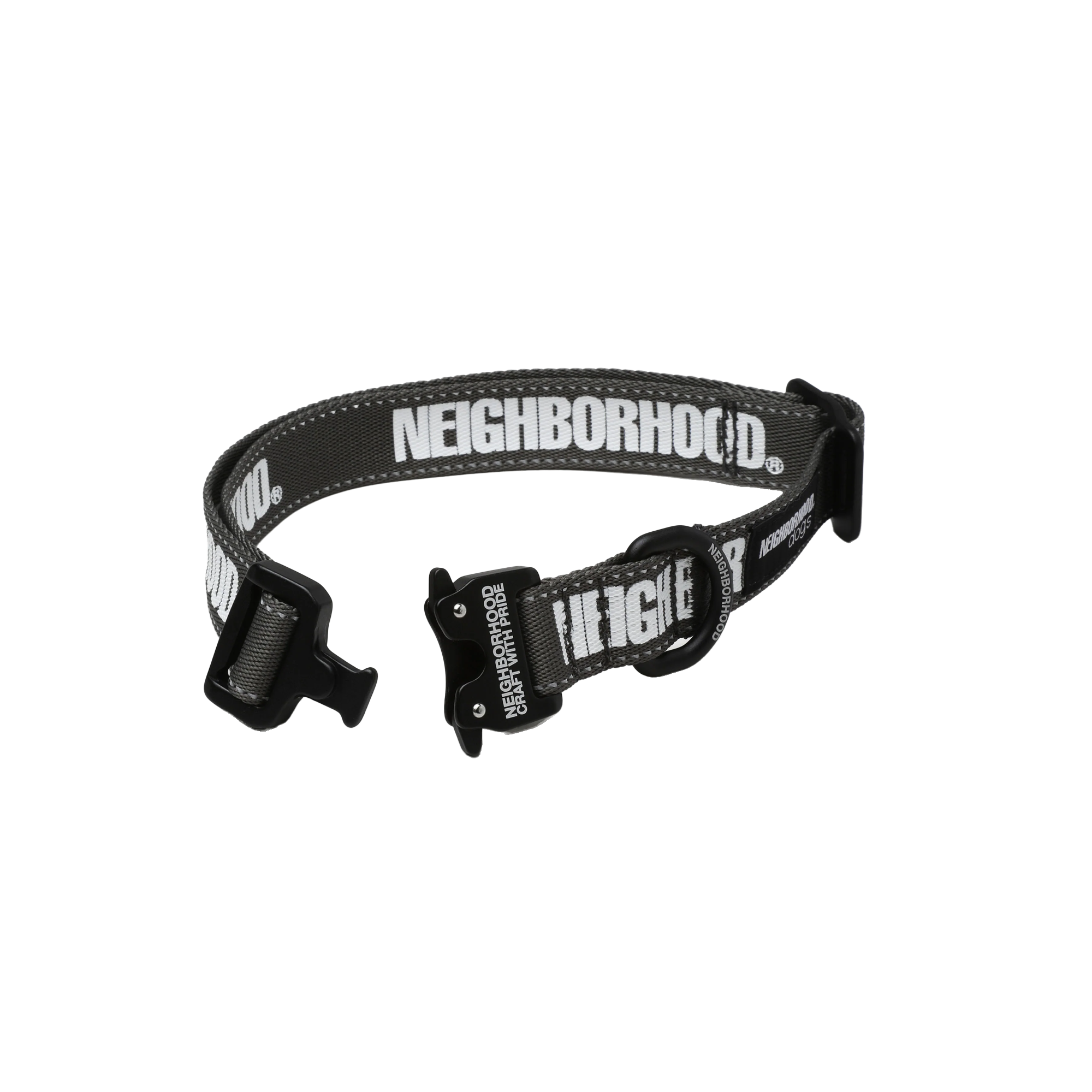 Neighborhood Dog Collar Wide Gray