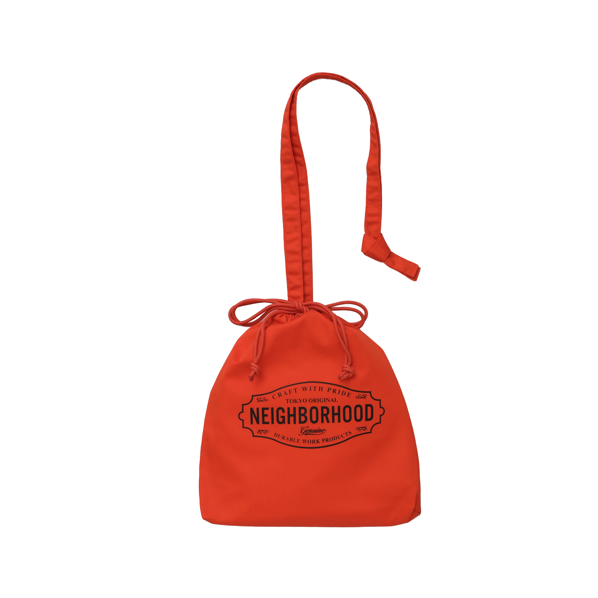 Neighborhood Logo Drawstring Bag Orange
