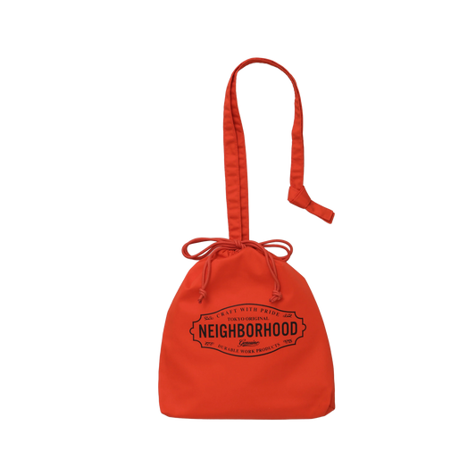 Neighborhood Logo Drawstring Bag Orange
