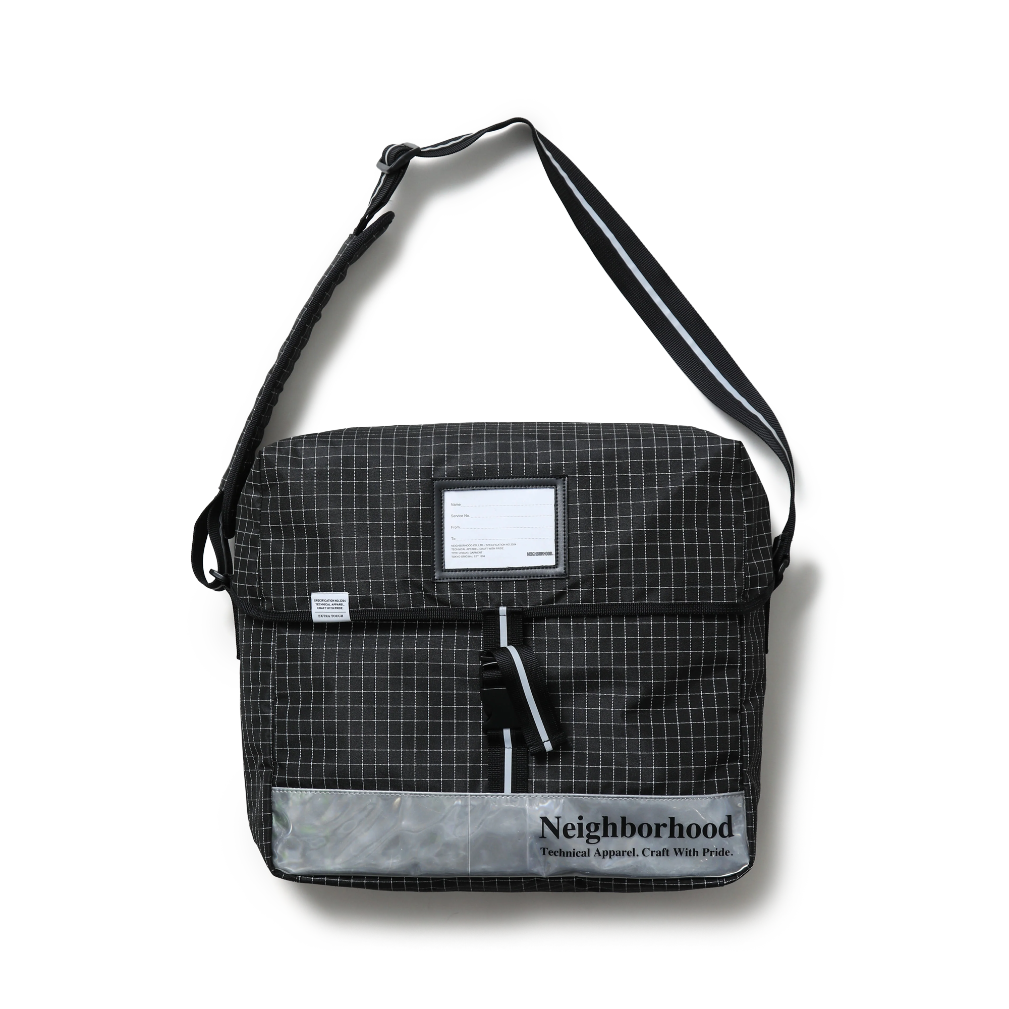 Neighborhood Reflective Messenger Bag Black