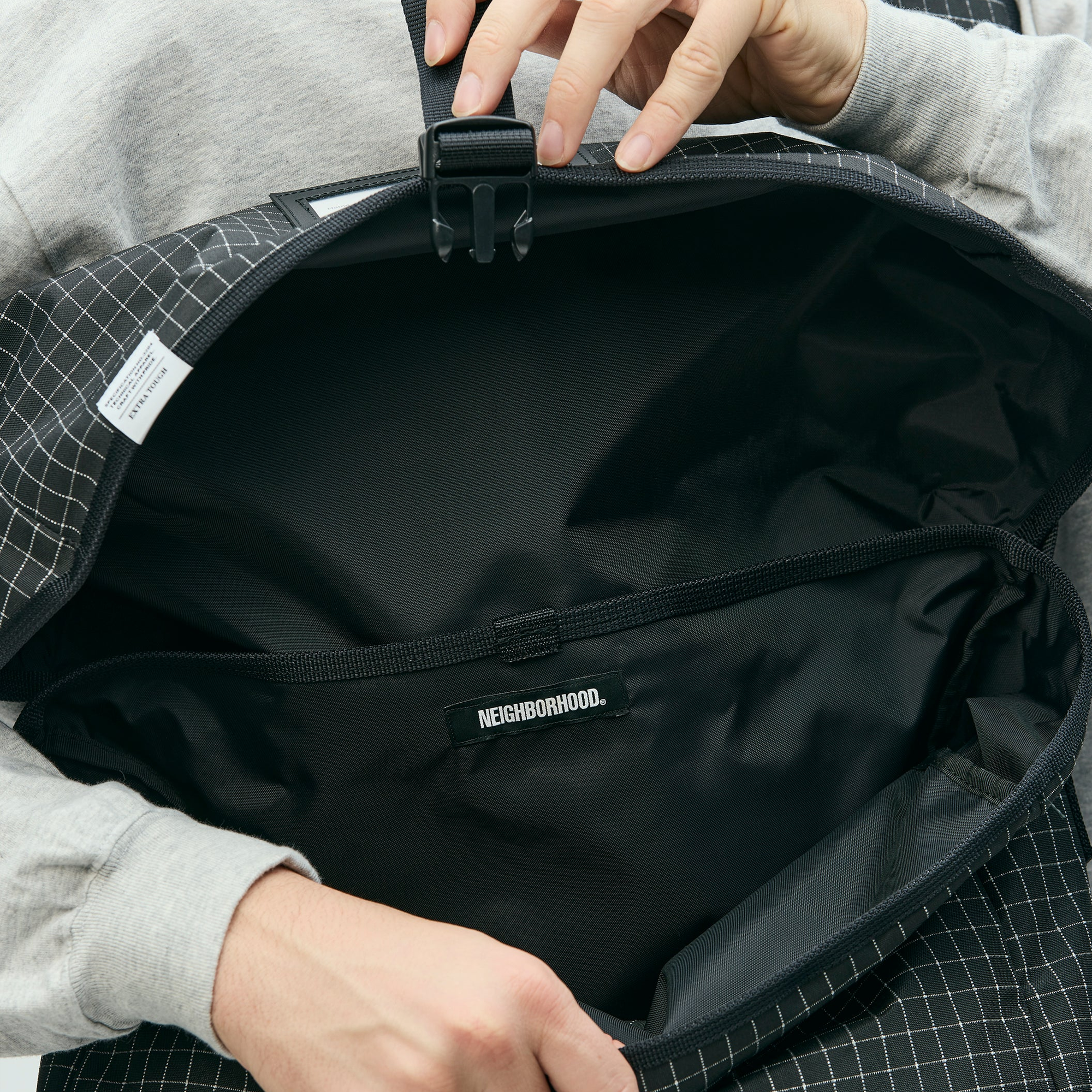 Neighborhood Reflective Messenger Bag Black