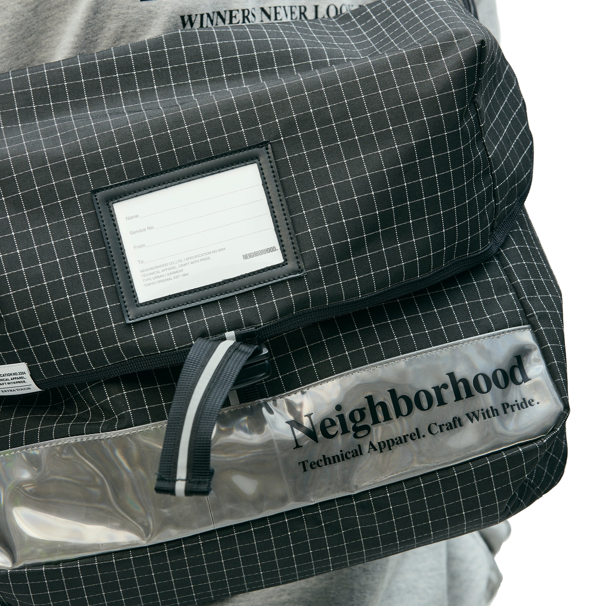 Neighborhood Reflective Messenger Bag Black