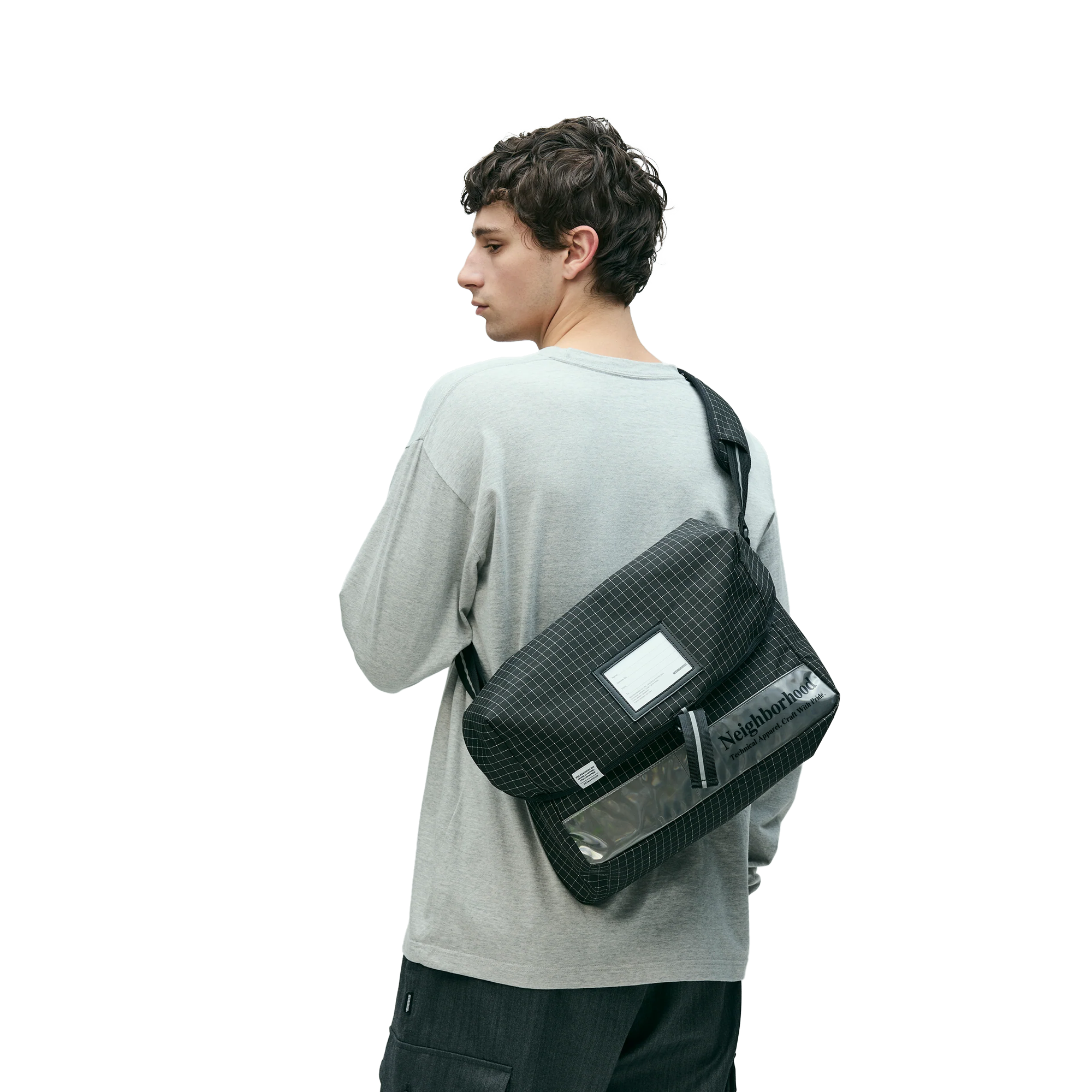 Neighborhood Reflective Messenger Bag Black