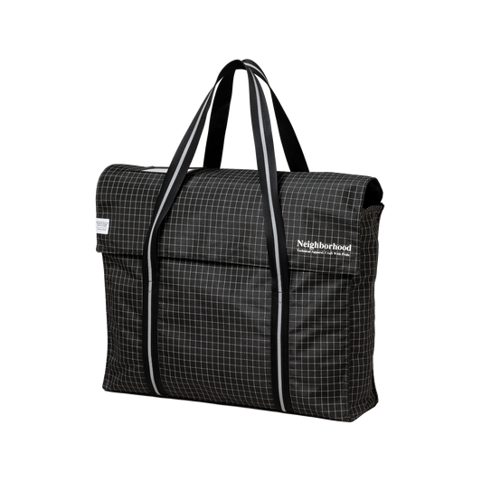Neighborhood Reflective Flap Tote Bag Black