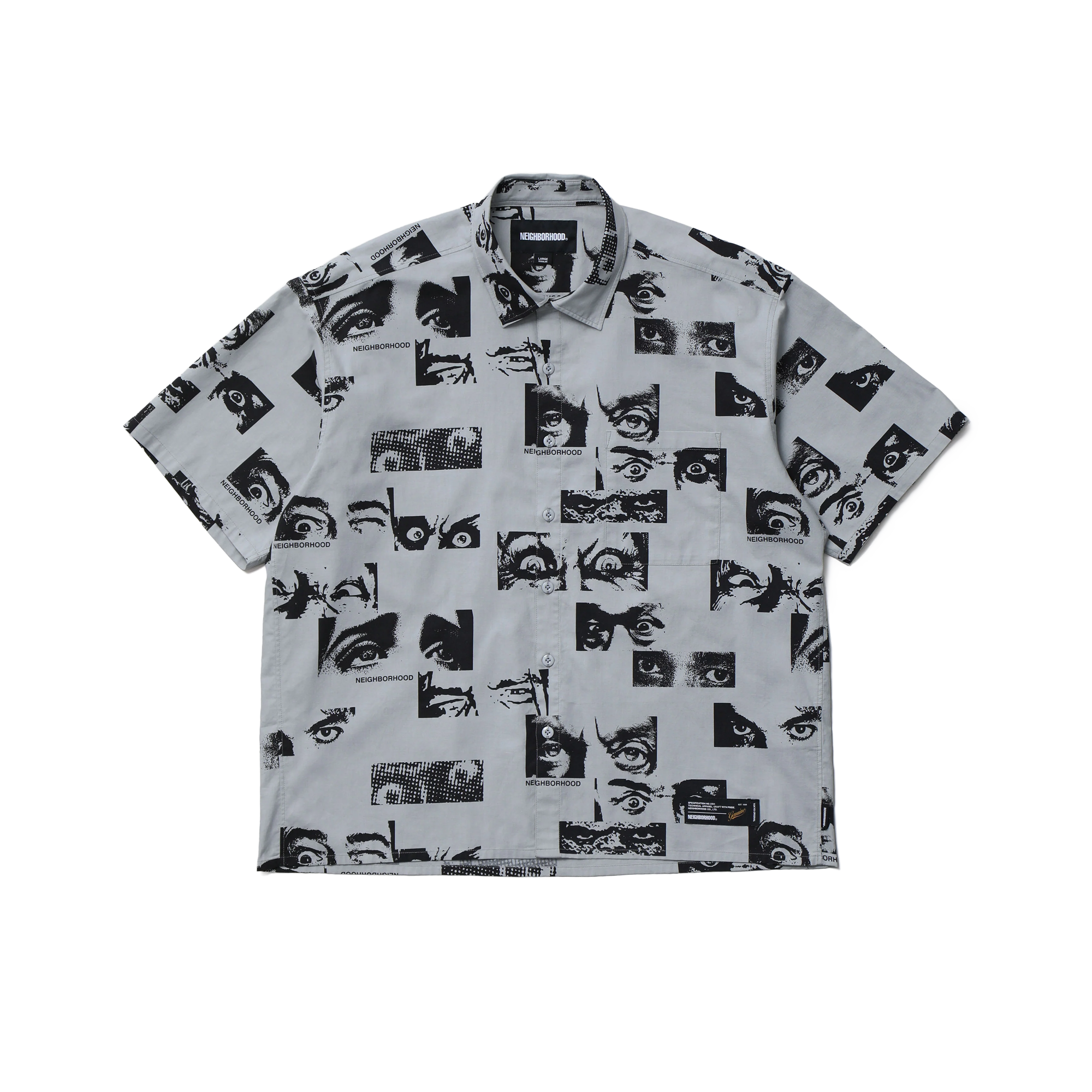 Neighborhood Eyes Pattern Shirt Gray