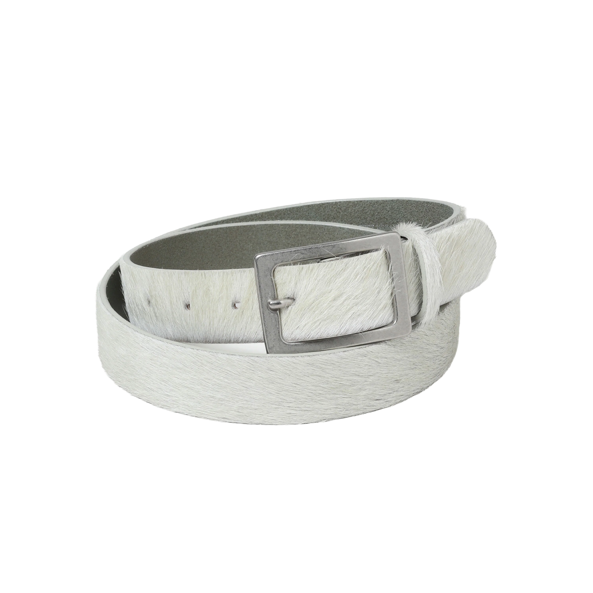 Neighborhood Hair-On Leather Belt White PKNH-AC02WHT
