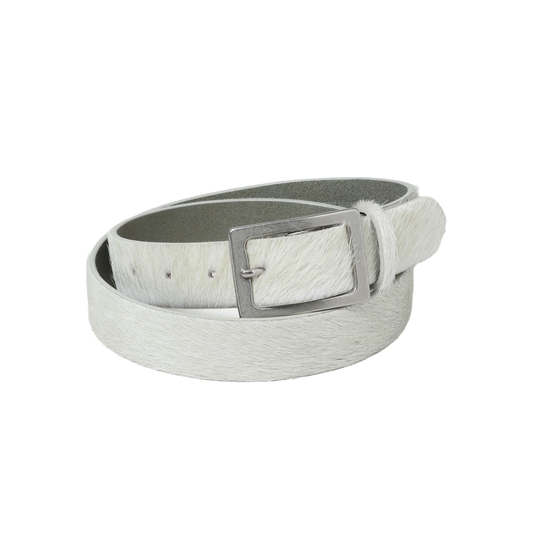 Neighborhood Hair-On Leather Belt White PKNH-AC02WHT
