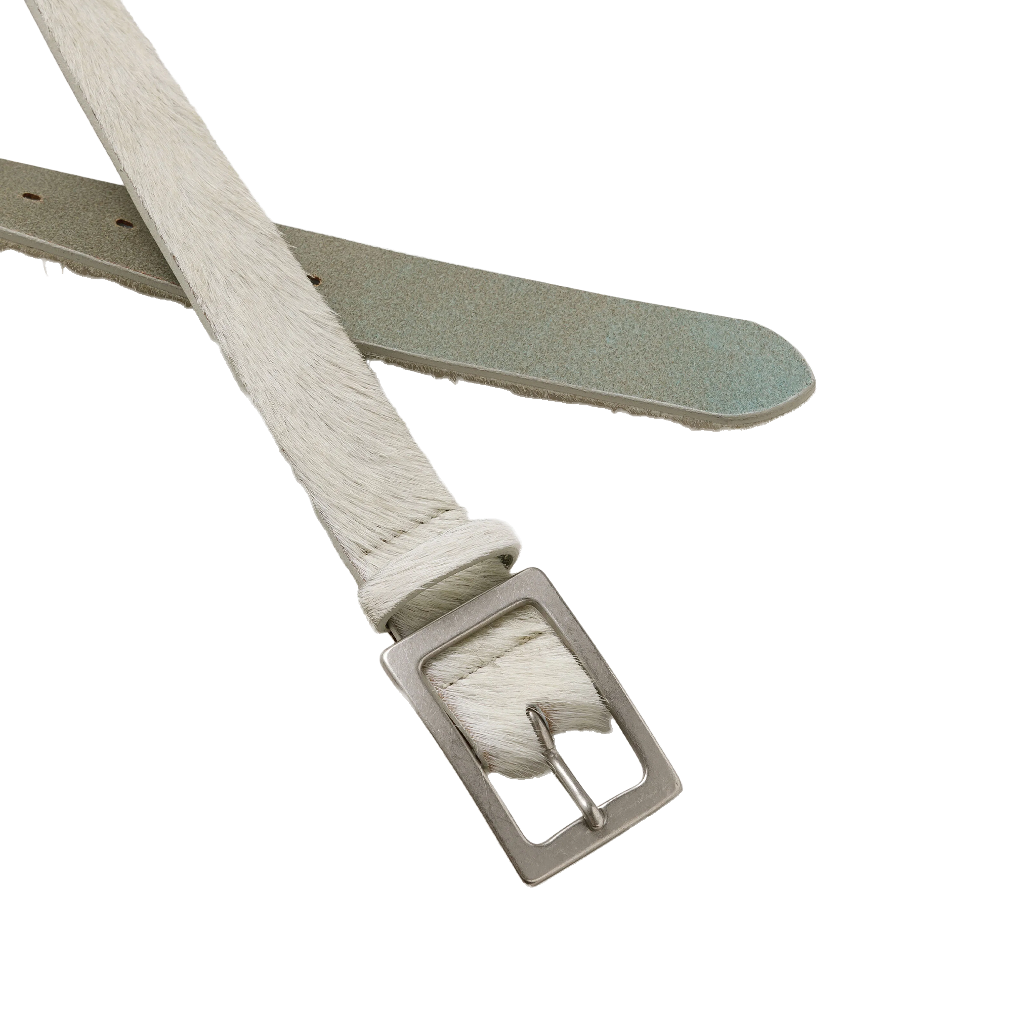 Neighborhood Hair-On Leather Belt White PKNH-AC02WHT