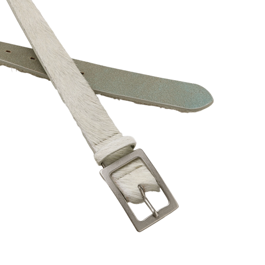 Neighborhood Hair-On Leather Belt White PKNH-AC02WHT
