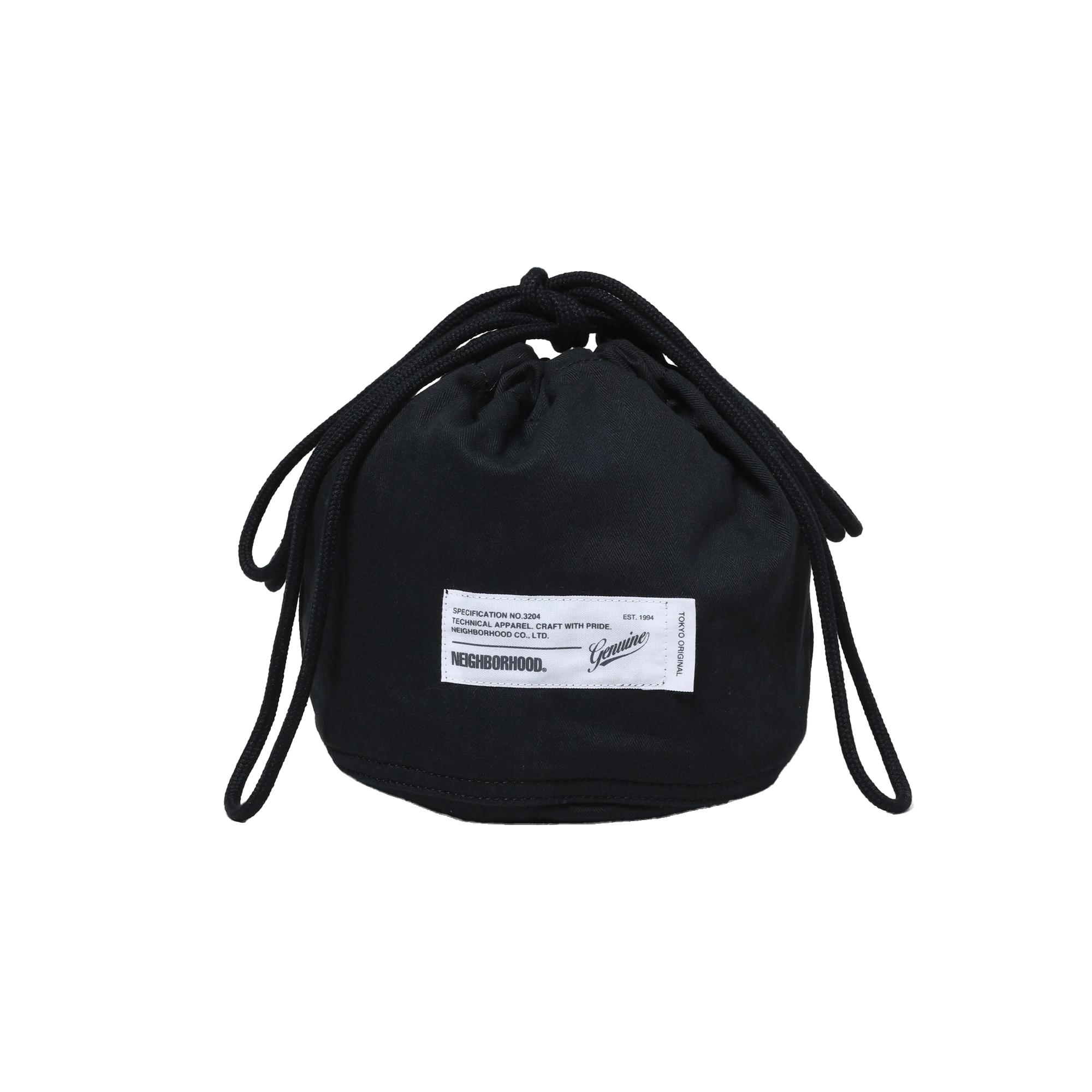 Neighborhood HBT Drawstring Bag Black TQNH-CG03