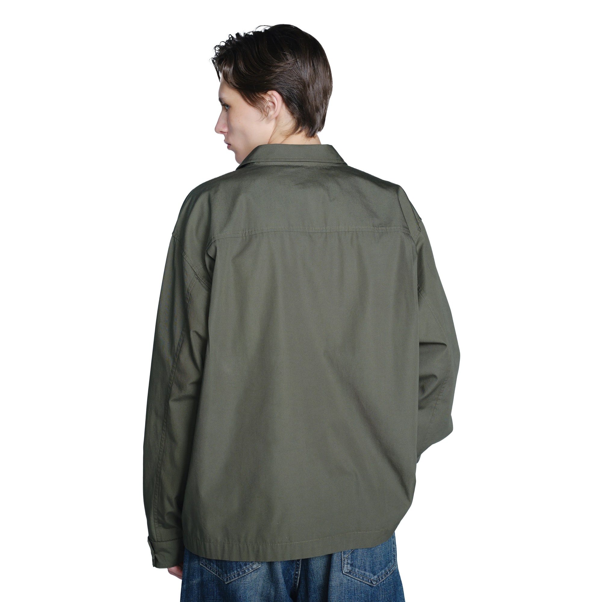 Neighborhood Slant Pocket Long Sleeve Shirt Olive Drab TSNH-SHM04