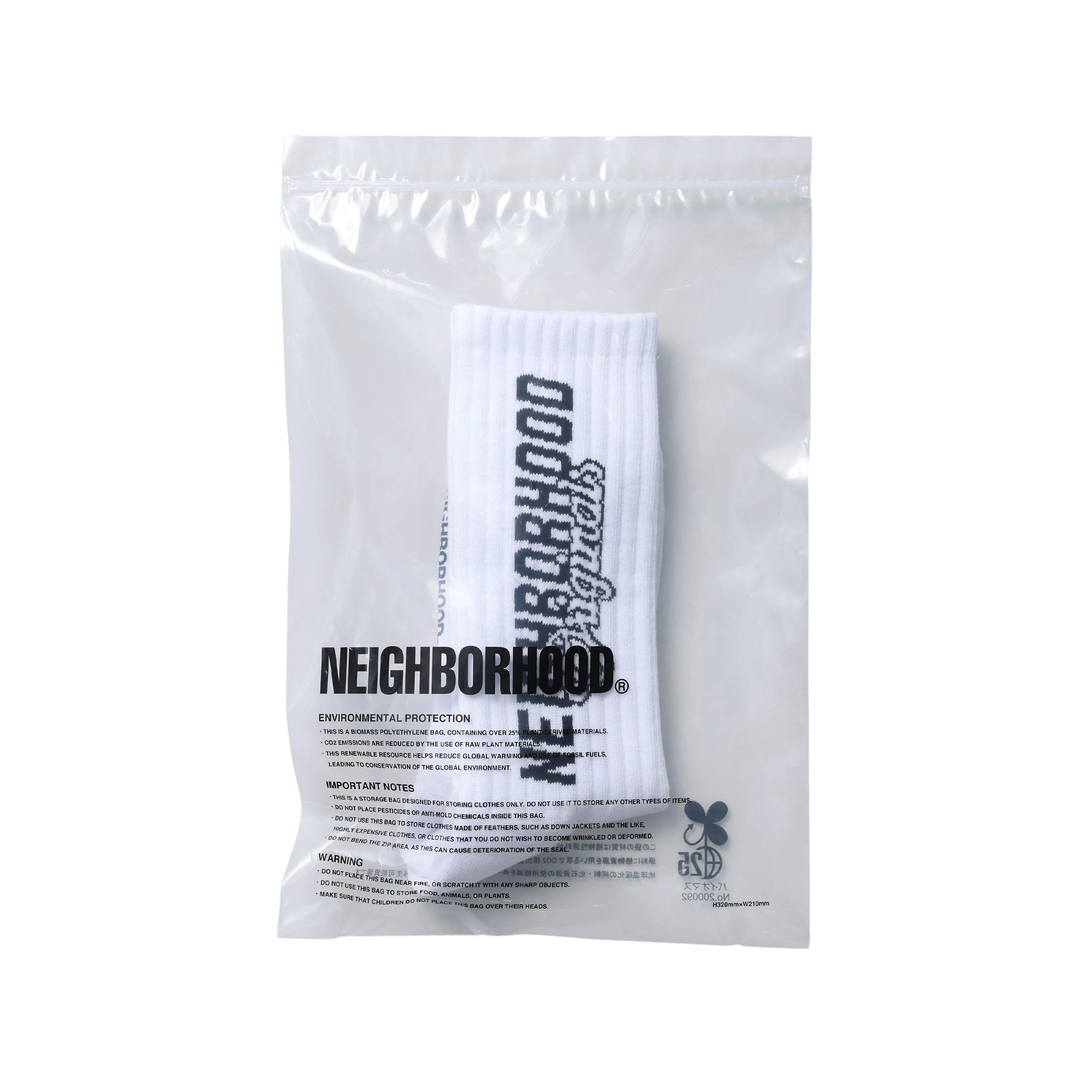 Neighborhood Logo Socks White WINH-UWM01