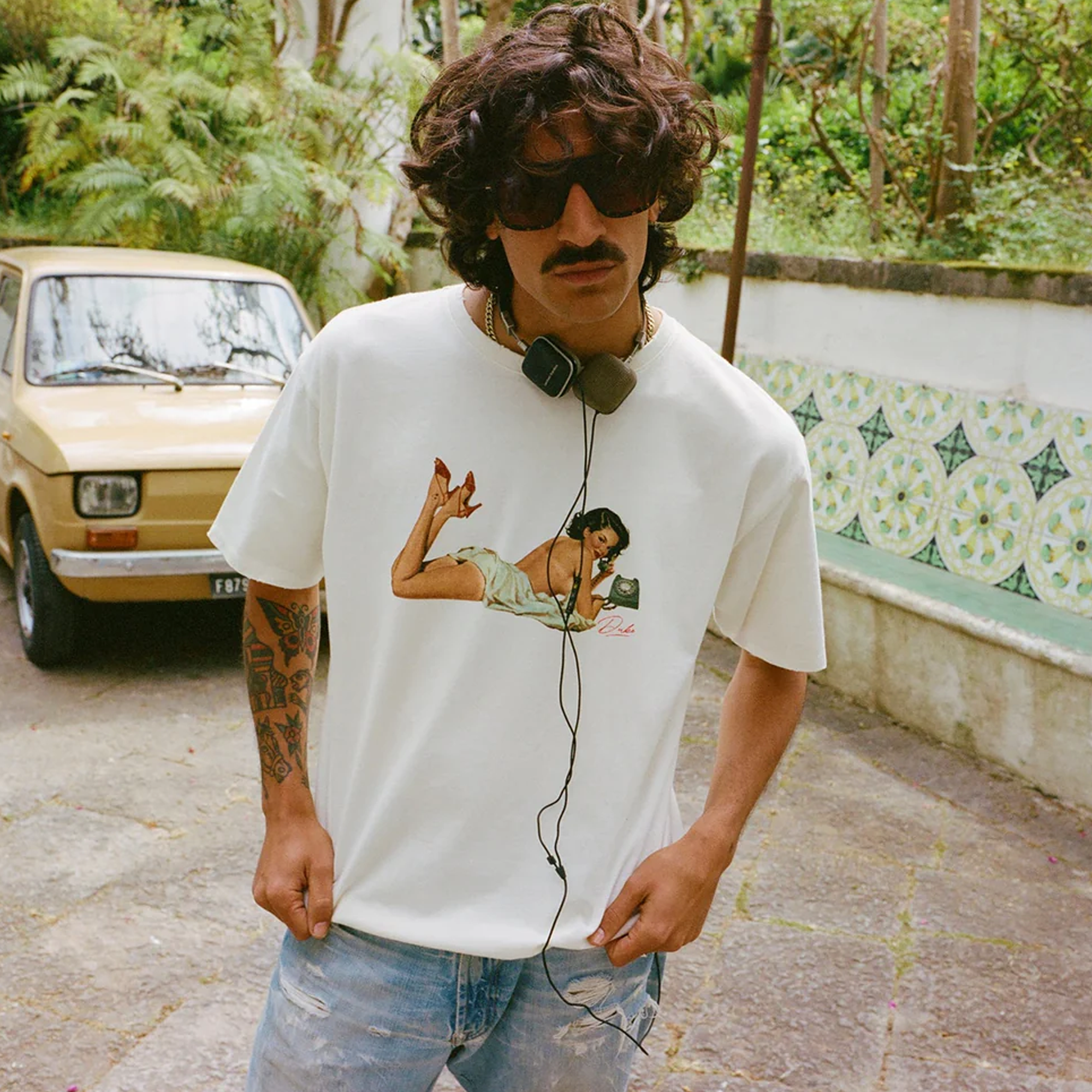 Duke + Dexter Pin Up I Vintage White T-Shirt