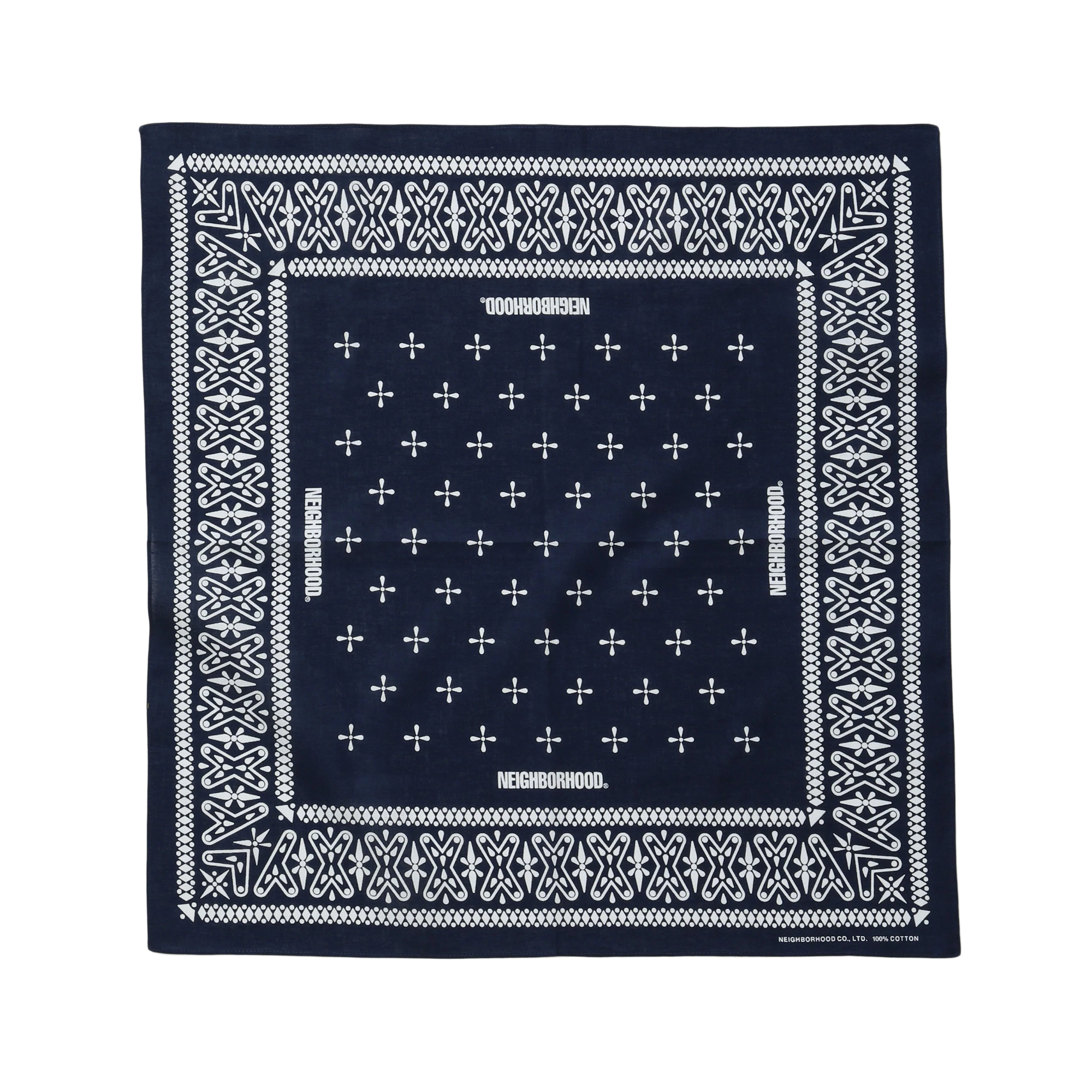 Neighborhood Cross Pattern Bandana Navy