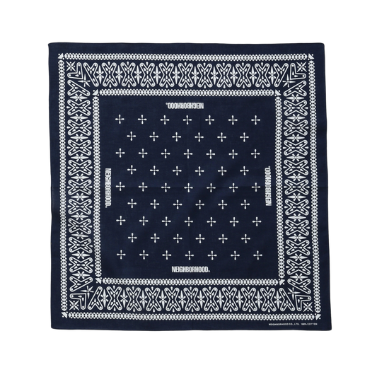 Neighborhood Cross Pattern Bandana Navy