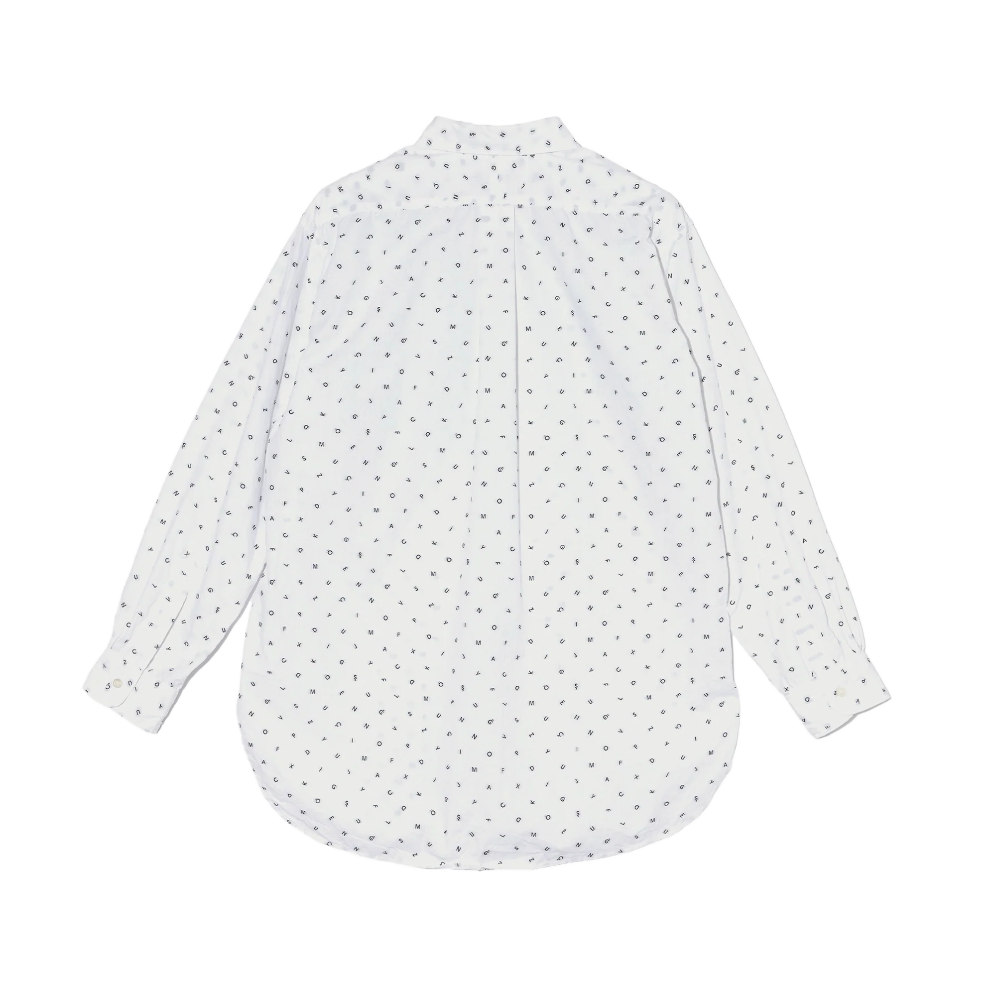 Engineered Garments 19 Century BD Shirt White Cotton Alphabet Embroidery