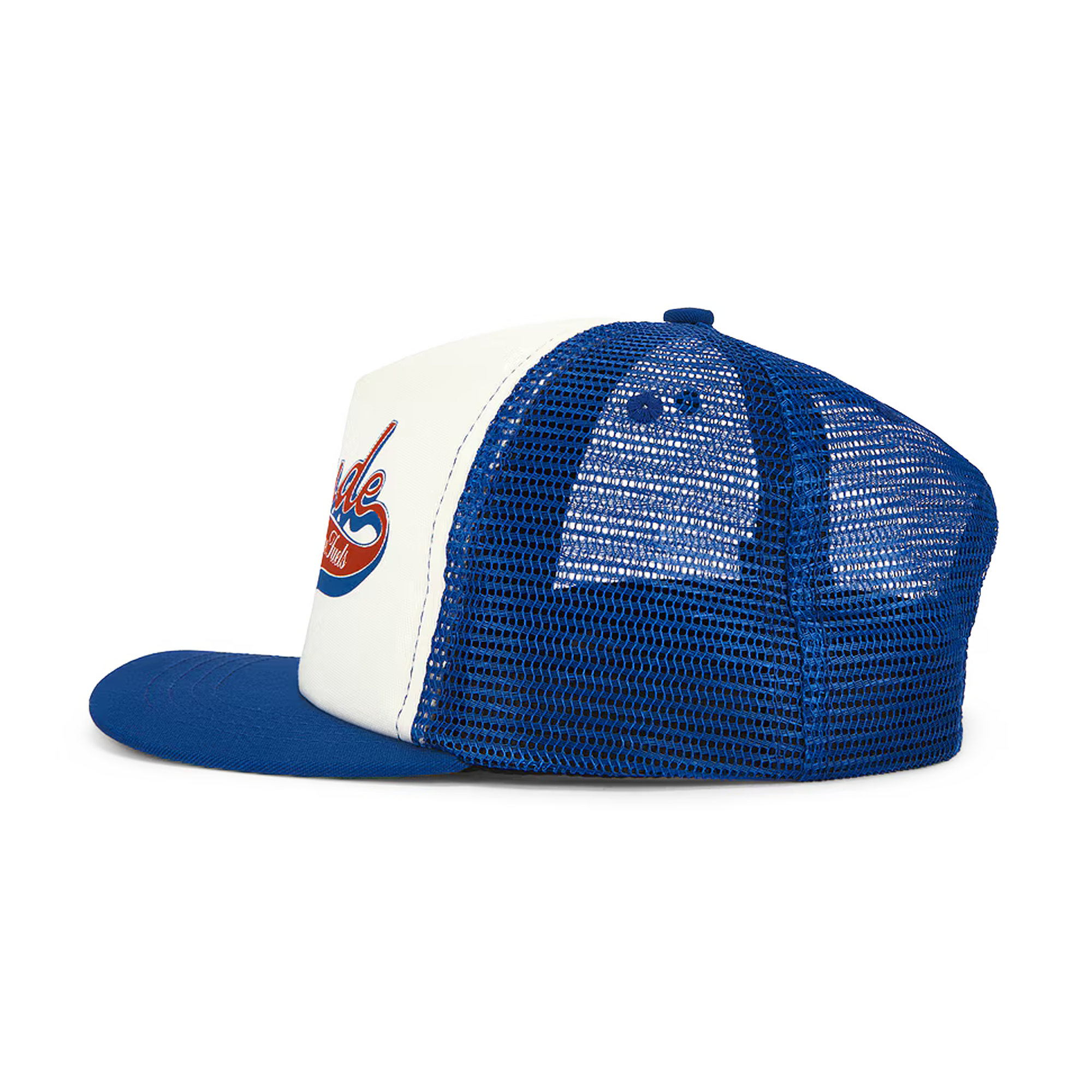 R H U D E Pit Stop Trucker Hat White/Blue/Red