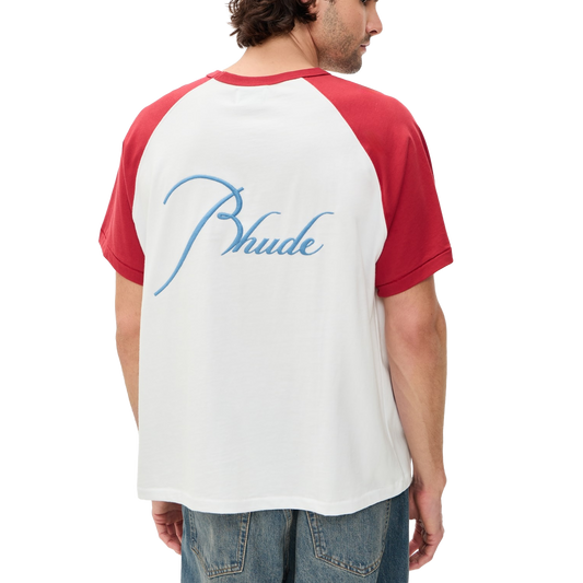 R H U D E Classique Raglan T-Shirt Riviera Red