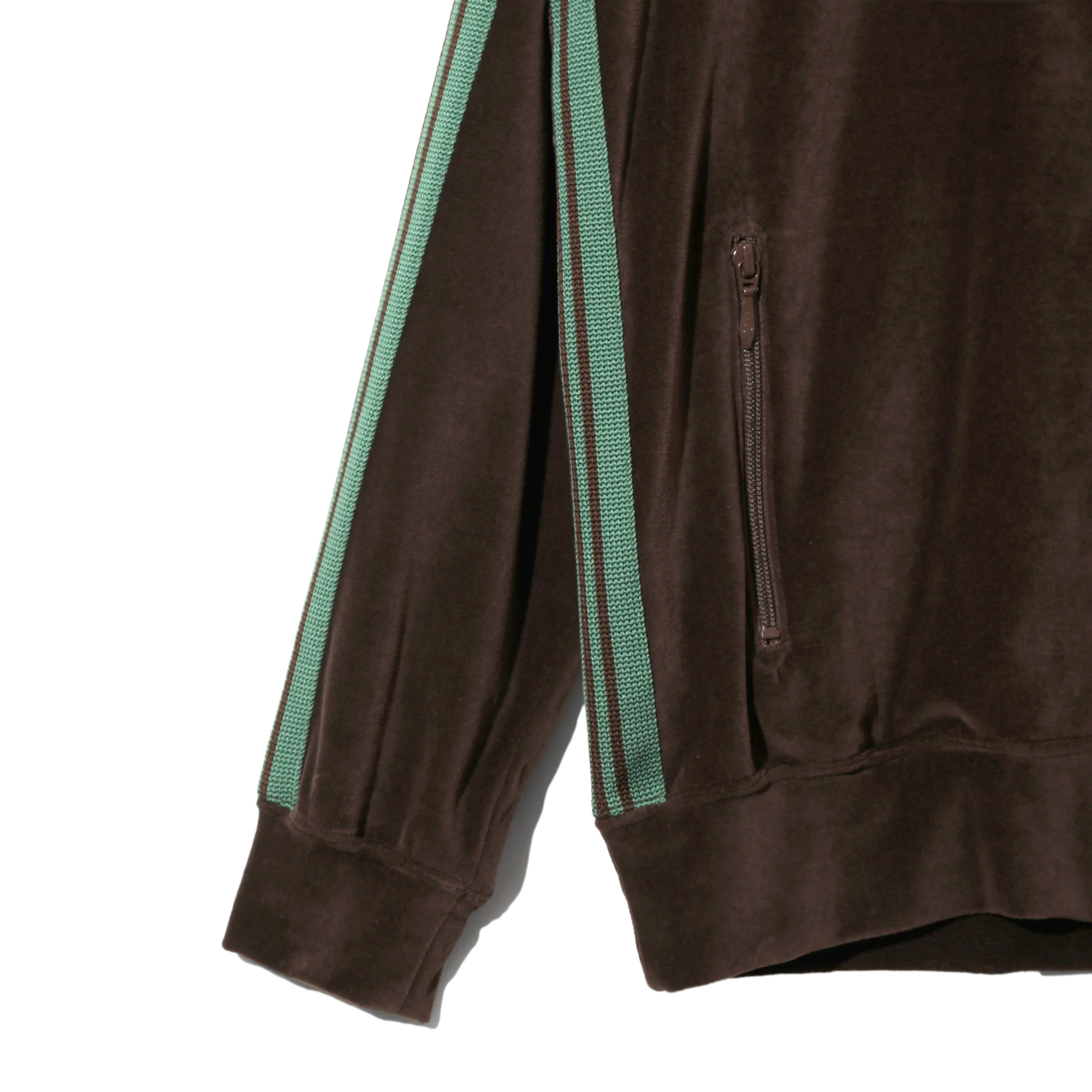 Needles Rib Collar Track Jacket C/PE Velour Brown