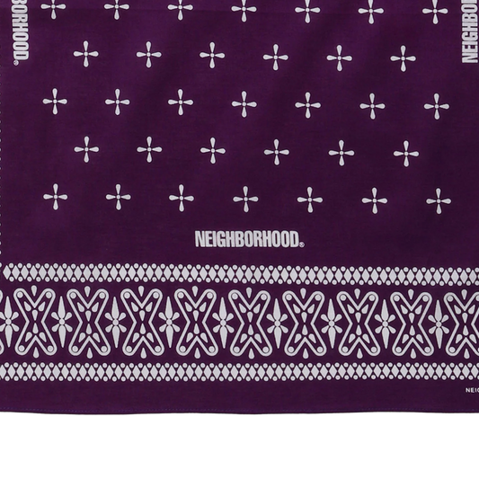 Neighborhood Cross Pattern Bandana Purple