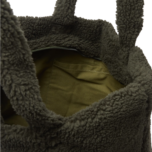 Museum of Peace & Quiet Wordmark Sherpa Tote Bag Forest