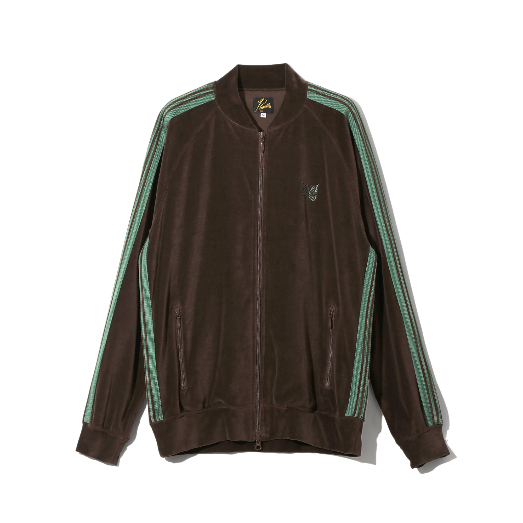 Needles Rib Collar Track Jacket C/PE Velour Brown