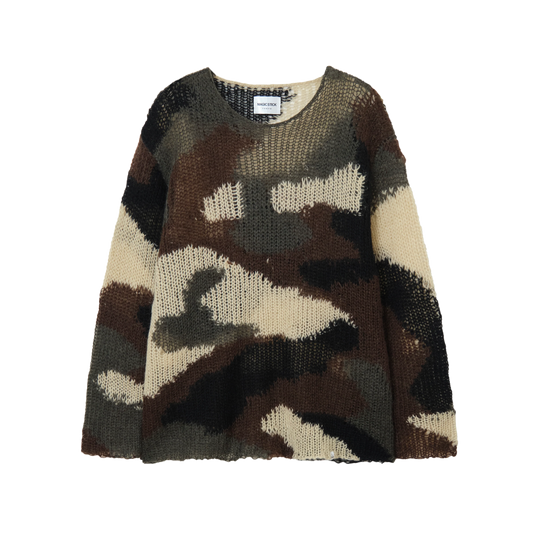 Magic Stick Mohair Camo Crew Knit Woodland