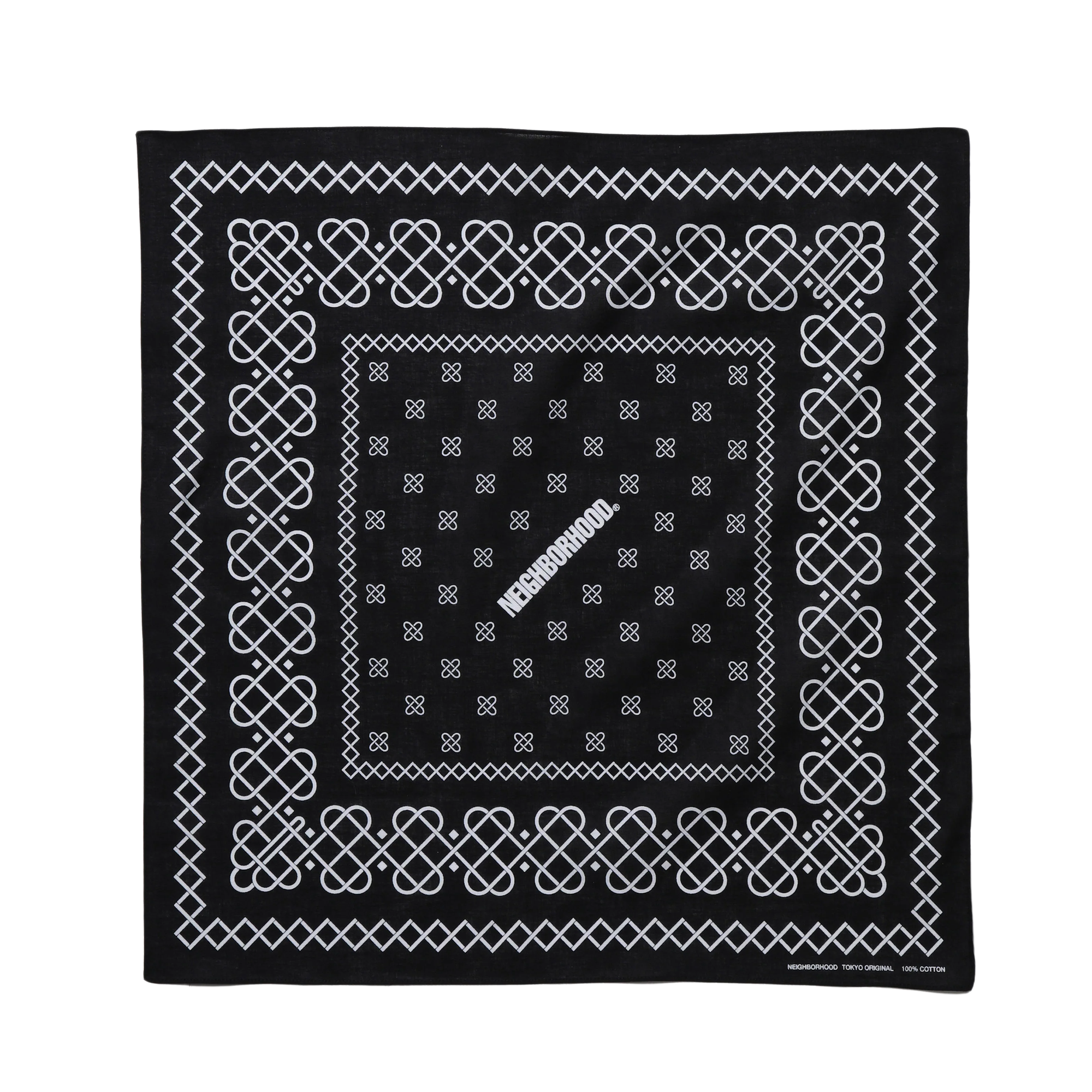Neighborhood Line Pattern Bandana Black 252BXNH-AC03