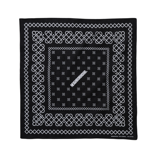 Neighborhood Line Pattern Bandana Black 252BXNH-AC03