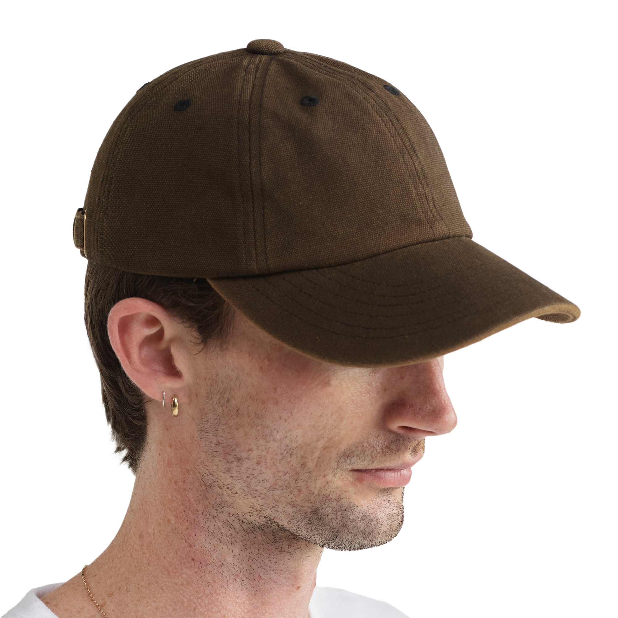 Pseushi Washed Canvas Cap Brown