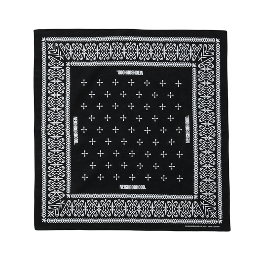Neighborhood Cross Pattern Bandana Black