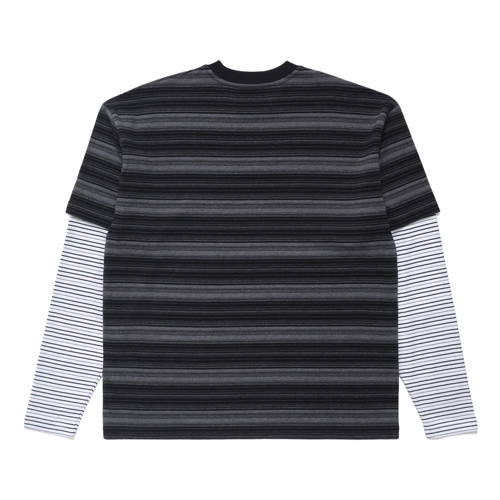 Metalwood Double Layer Striped T-Shirt Black