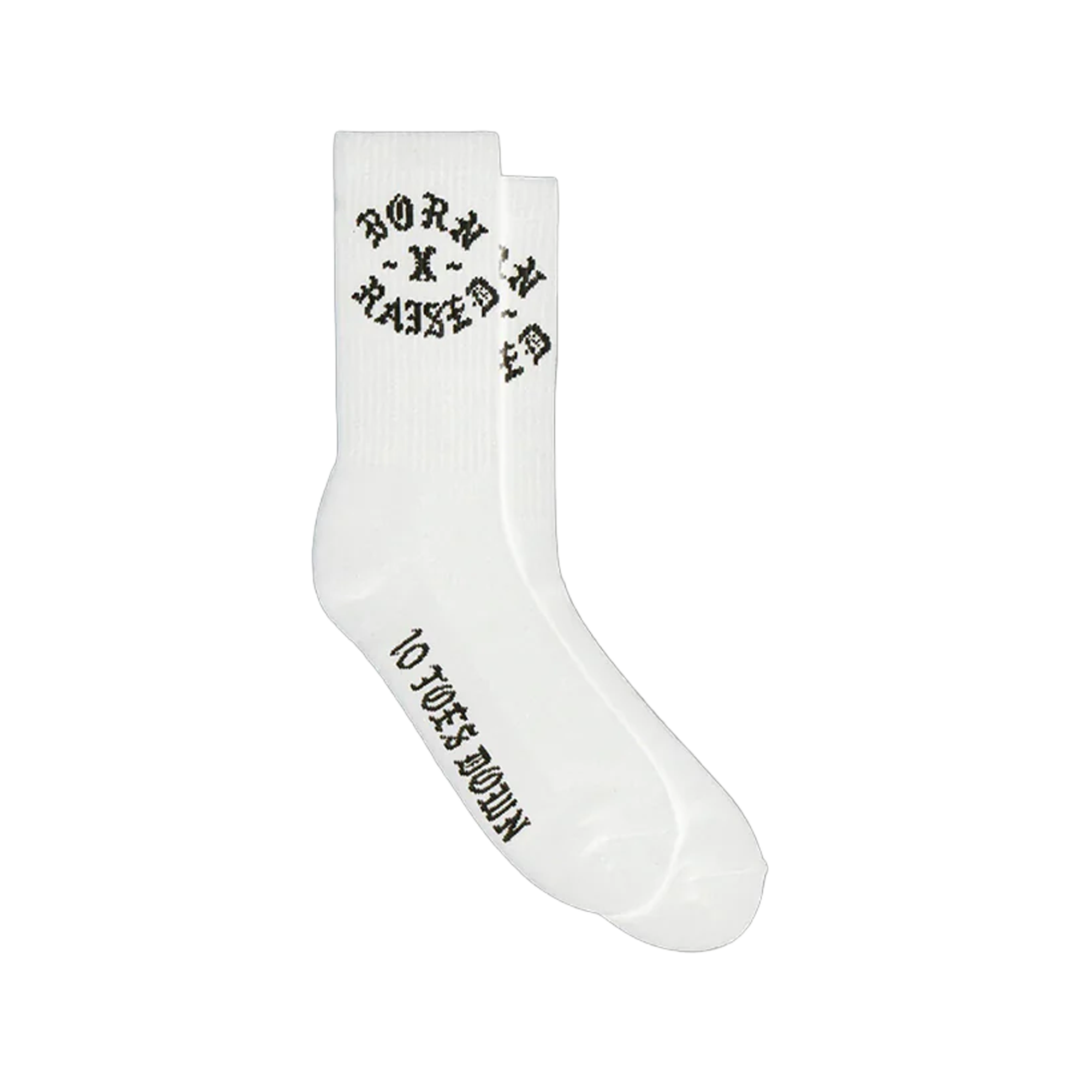 Born x Raised 10 Toes Down Rocker Socks White