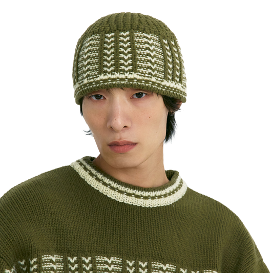 Low Classic Women's Jacquard Knit Beanie Khaki