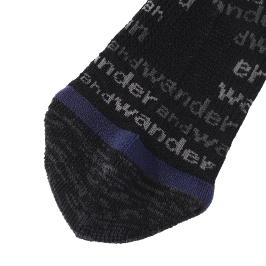 and wander And Wander Wool Short Socks Black