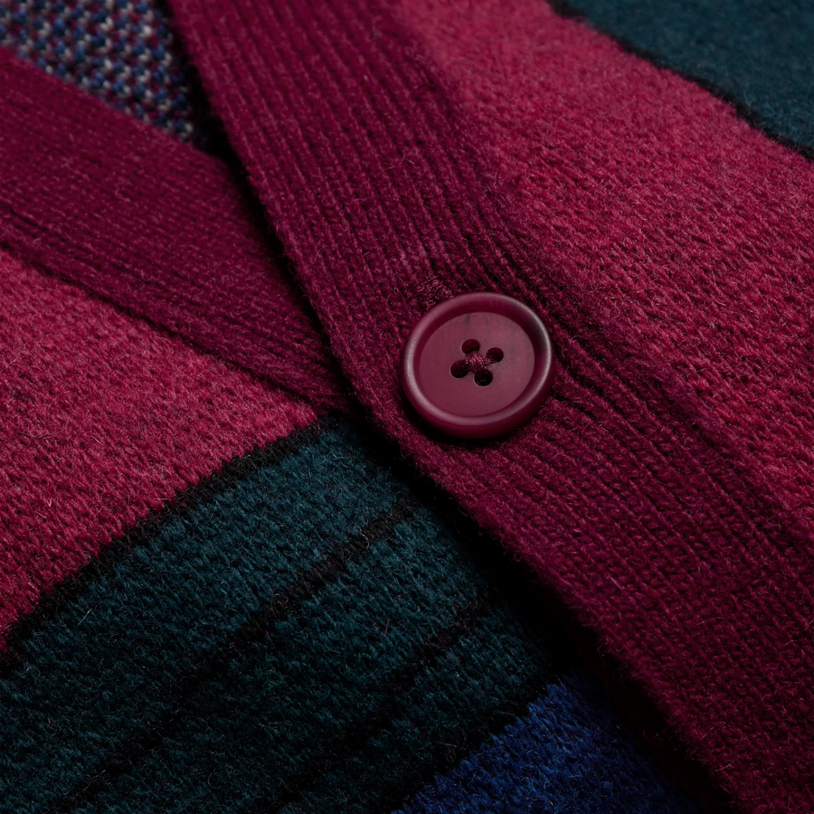 By Parra No Parking Knitted Cardigan Beet Red