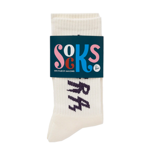 By Parra Spiked Logo Crew Socks White 50551