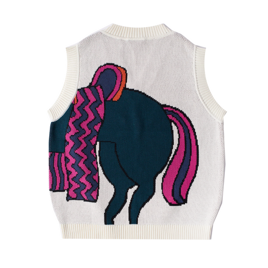By Parra Knitted Horse Knitted Spencer Off White