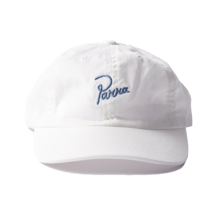 By Parra Script Logo 6 Panel Hat White