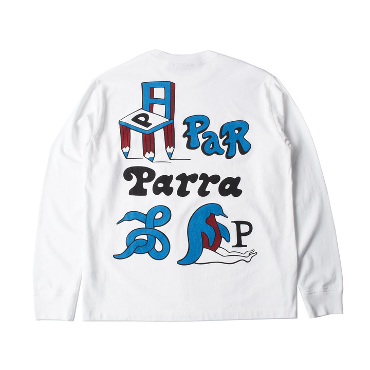 By Parra Chair Pencil Long Sleeve T-Shirt White