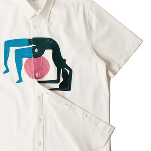 By Parra Yoga Balled Short Sleeve Shirt Off White