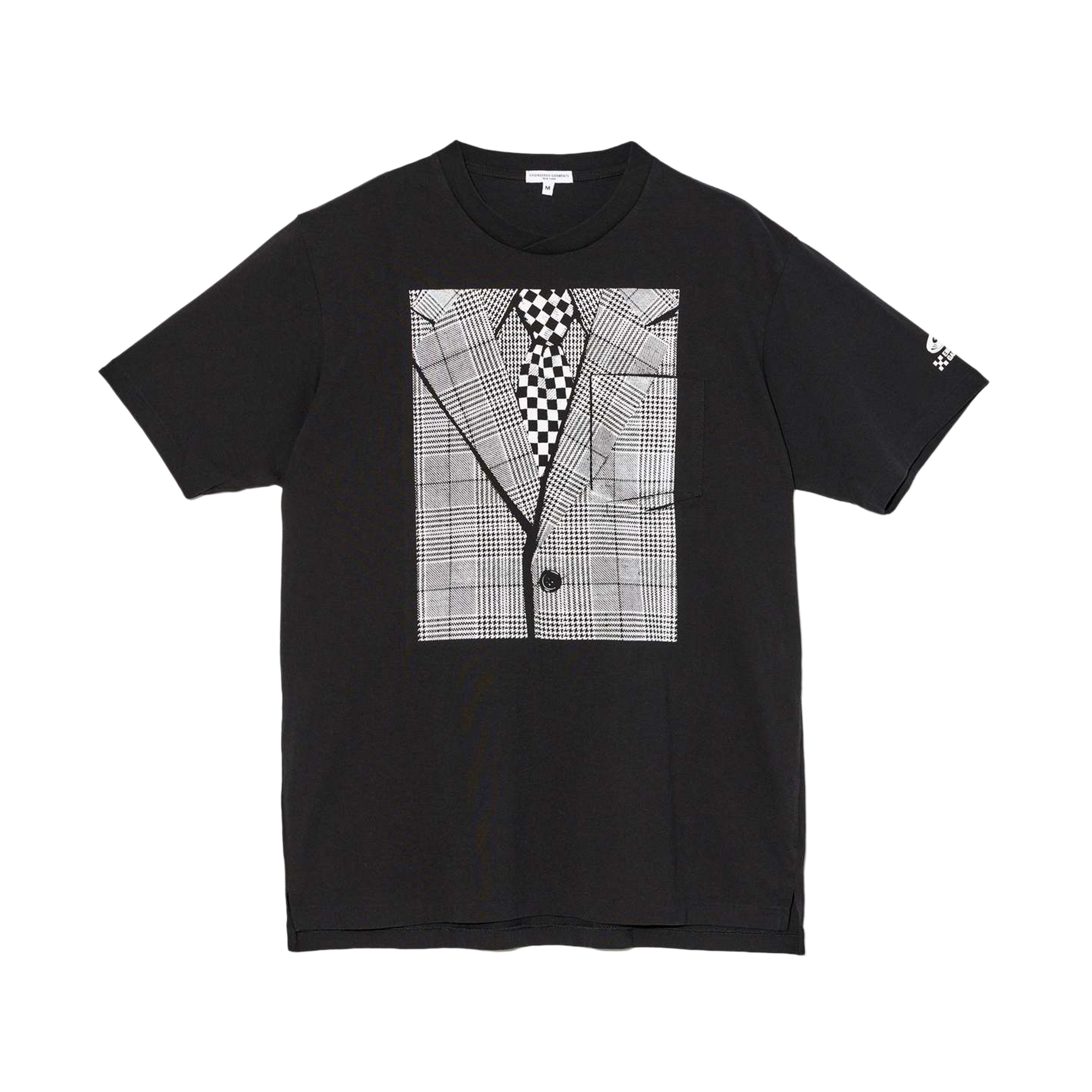 Engineered Garments Printed Cross Crew Neck T-shirt Black Suit