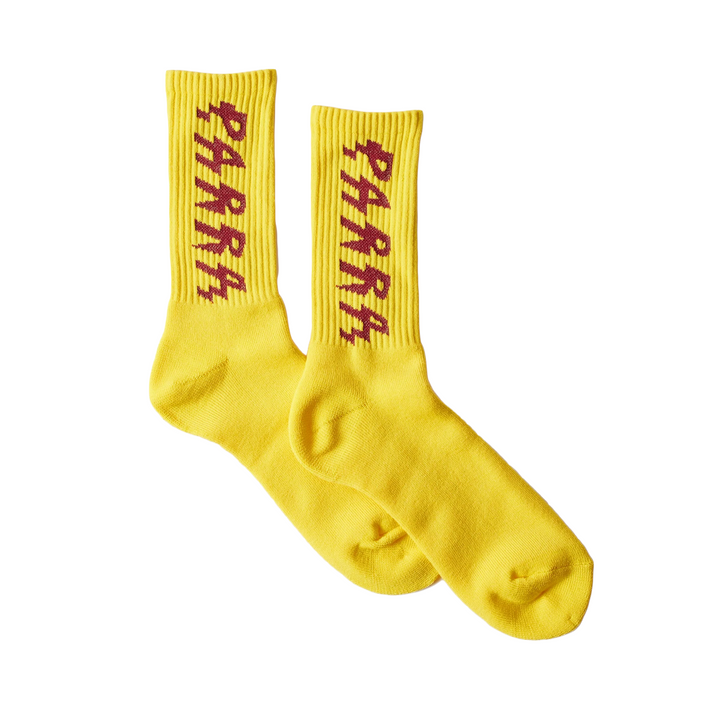 By Parra Shocker Logo Crew Socks Yellow