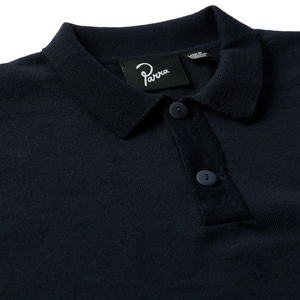 By Parra Flower Blob Knitted Polo Shirt Midnight Blue